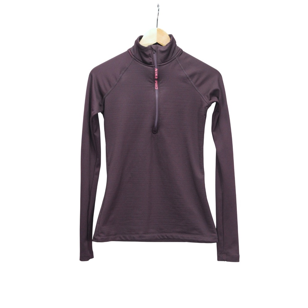 Nike Pro Hyperwarm Top Women's Small Long Sleeve 1/2 Zip Mock Neck Performance
